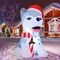 GOOSH 4 FT Christmas Inflatables Husky Dogs Holding Candy Cane with Built-in LEDs